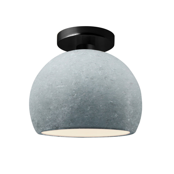 Justice Designs - CER-6350-CONC-MBLK - One Light Semi-Flush Mount - Radiance - Concrete