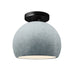Justice Designs - CER-6350-CONC-MBLK - One Light Semi-Flush Mount - Radiance - Concrete