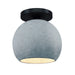 Justice Designs - CER-6353-CONC-MBLK - One Light Semi-Flush Mount - Radiance - Concrete