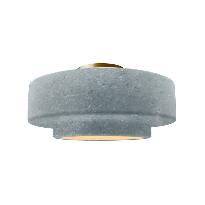 Justice Designs - CER-6363-CONC-BRSS - One Light Semi-Flush Mount - Radiance - Concrete