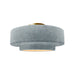 Justice Designs - CER-6363-CONC-BRSS - One Light Semi-Flush Mount - Radiance - Concrete