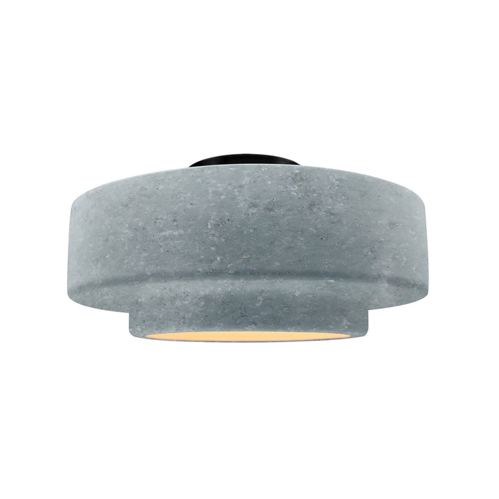 Justice Designs - CER-6363-CONC-MBLK - One Light Semi-Flush Mount - Radiance - Concrete