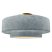 Justice Designs - CER-6365-CONC-BRSS - One Light Semi-Flush Mount - Radiance - Concrete