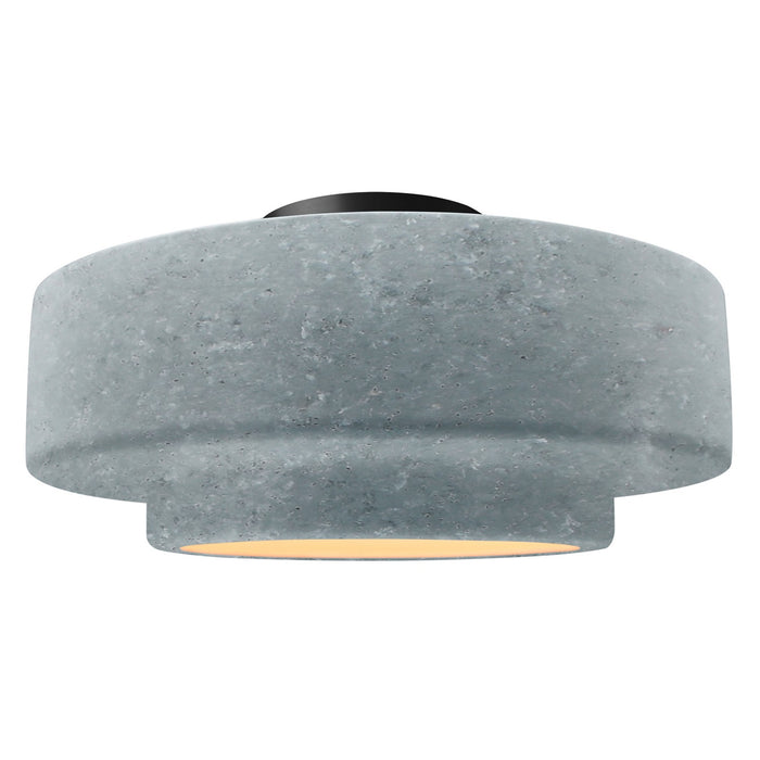 Justice Designs - CER-6365-CONC-MBLK - One Light Semi-Flush Mount - Radiance - Concrete
