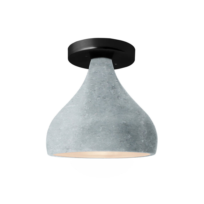 Justice Designs - CER-6380-CONC-MBLK - One Light Semi-Flush Mount - Radiance - Concrete