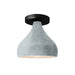 Justice Designs - CER-6380-CONC-MBLK - One Light Semi-Flush Mount - Radiance - Concrete