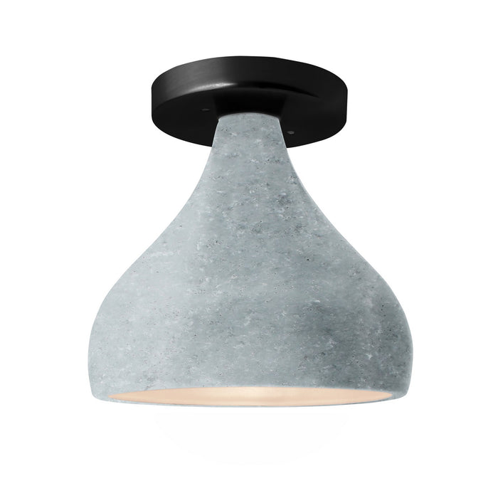 Justice Designs - CER-6383-CONC-MBLK - One Light Semi-Flush Mount - Radiance - Concrete