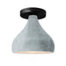 Justice Designs - CER-6383-CONC-MBLK - One Light Semi-Flush Mount - Radiance - Concrete