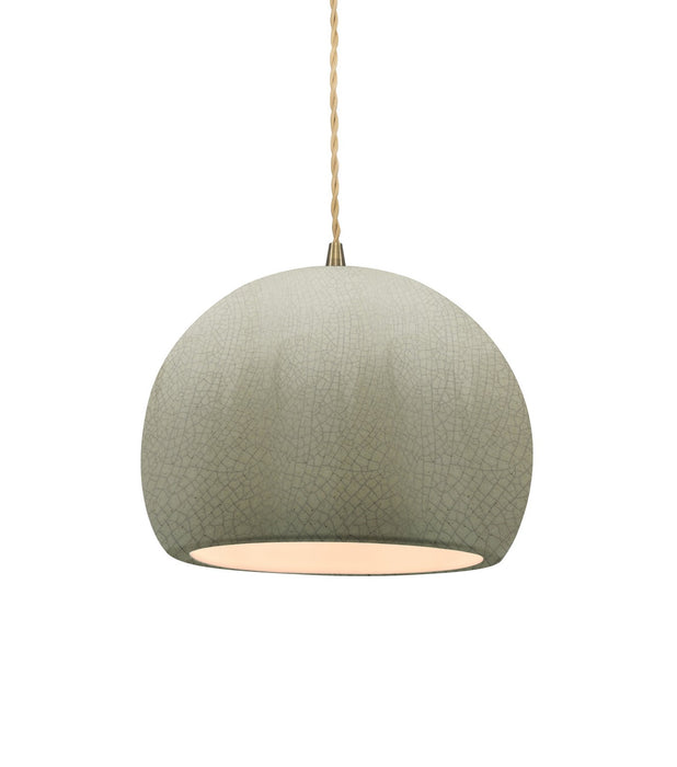 Justice Designs - CER-6530-CKC-ABRS-BEIG-TWST - One Light Pendant - Radiance - Celadon Green Crackle