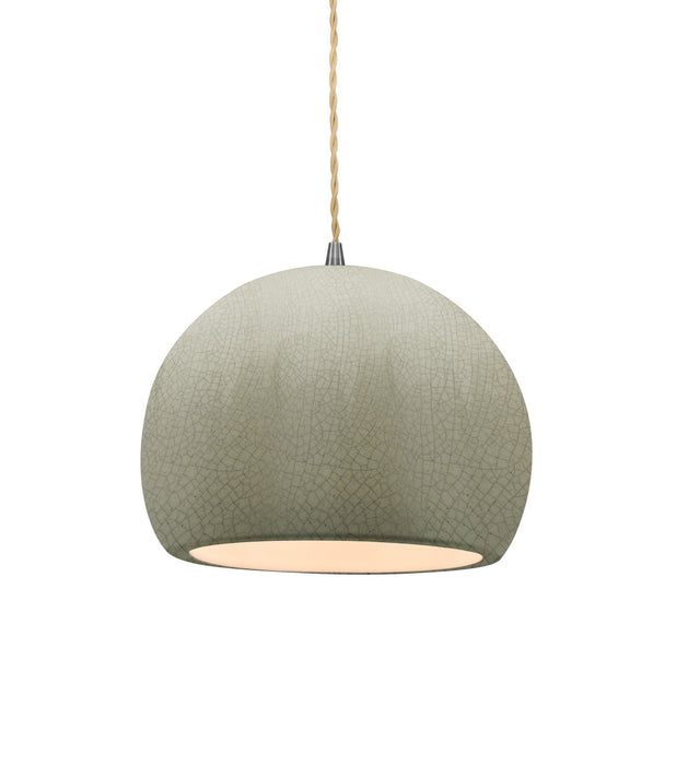 Justice Designs - CER-6530-CKC-NCKL-BEIG-TWST - One Light Pendant - Radiance - Celadon Green Crackle