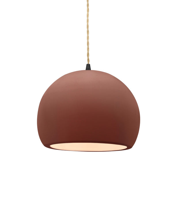 Justice Designs - CER-6530-CLAY-MBLK-BEIG-TWST - One Light Pendant - Radiance - Canyon Clay