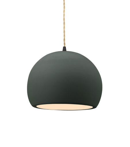 Radiance One Light Pendant Pewter Green