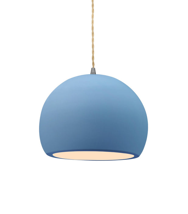 Justice Designs - CER-6530-SKBL-NCKL-BEIG-TWST - One Light Pendant - Radiance - Sky Blue