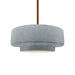 Justice Designs - CER-6543-CONC-BRSS-RIGID - One Light Pendant - Radiance - Concrete