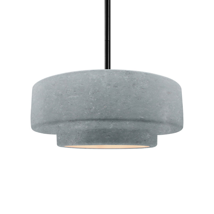 Justice Designs - CER-6543-CONC-MBLK-RIGID - One Light Pendant - Radiance - Concrete