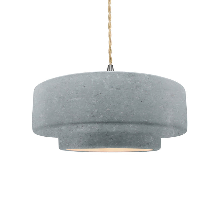 Justice Designs - CER-6543-CONC-NCKL-BEIG-TWST - One Light Pendant - Radiance - Concrete
