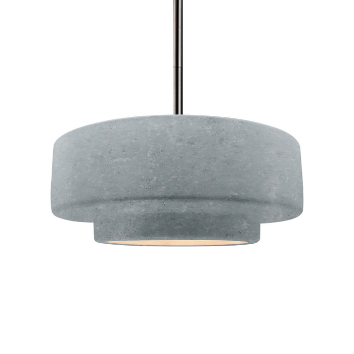 Justice Designs - CER-6543-CONC-NCKL-RIGID - One Light Pendant - Radiance - Concrete