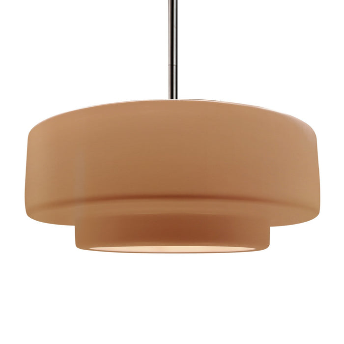 Justice Designs - CER-6545-ADOB-NCKL-RIGID - One Light Pendant - Radiance - Adobe
