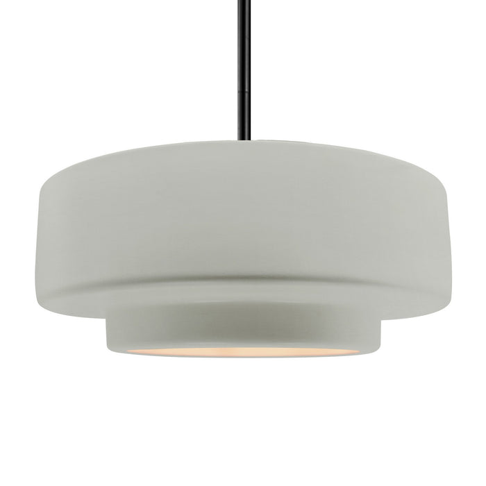 Justice Designs - CER-6545-BIS-MBLK-RIGID - One Light Pendant - Radiance - Bisque