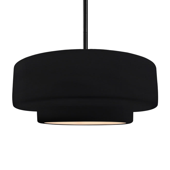 Justice Designs - CER-6545-BLK-MBLK-RIGID - One Light Pendant - Radiance - Gloss Black