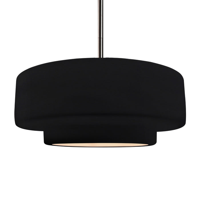 Justice Designs - CER-6545-BLK-NCKL-RIGID - One Light Pendant - Radiance - Gloss Black