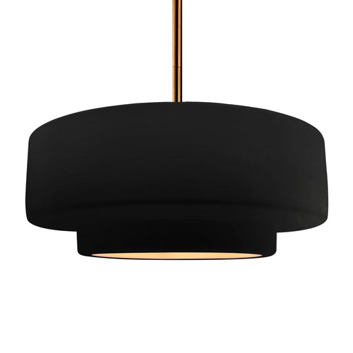 Radiance One Light Pendant Carbon Matte Black w/ Champagne Gold