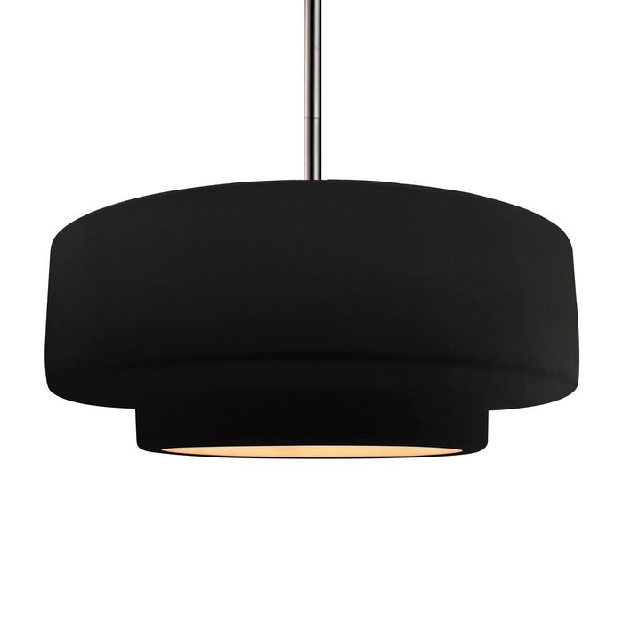Justice Designs - CER-6545-CBGD-NCKL-RIGID - One Light Pendant - Radiance - Carbon Matte Black w/ Champagne Gold