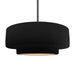 Justice Designs - CER-6545-CBGD-NCKL-RIGID - One Light Pendant - Radiance - Carbon Matte Black w/ Champagne Gold