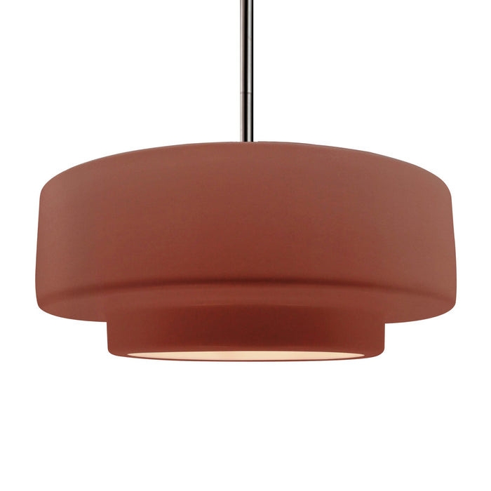 Justice Designs - CER-6545-CLAY-NCKL-RIGID - One Light Pendant - Radiance - Canyon Clay