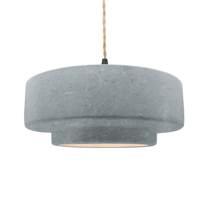 Justice Designs - CER-6545-CONC-MBLK-BEIG-TWST - One Light Pendant - Radiance - Concrete