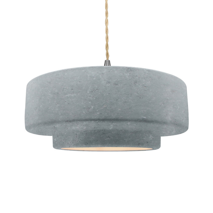 Justice Designs - CER-6545-CONC-NCKL-BEIG-TWST - One Light Pendant - Radiance - Concrete