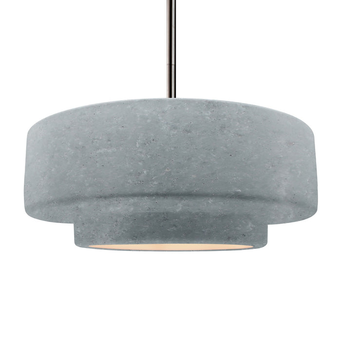 Justice Designs - CER-6545-CONC-NCKL-RIGID - One Light Pendant - Radiance - Concrete
