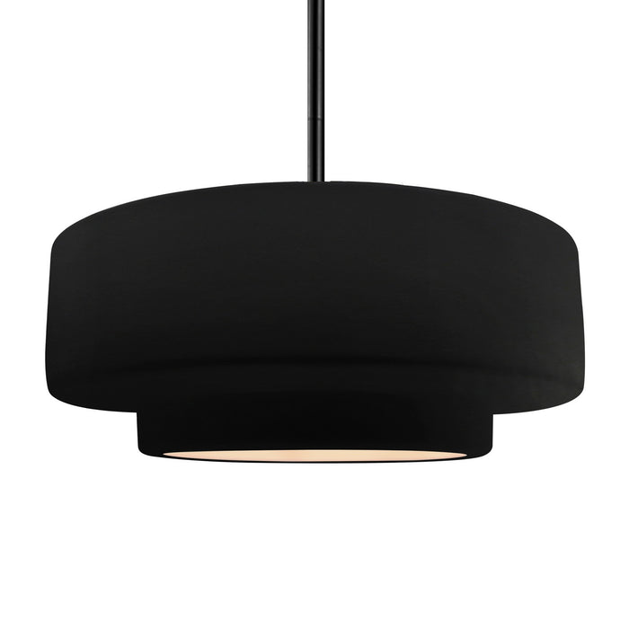 Justice Designs - CER-6545-CRB-MBLK-RIGID - One Light Pendant - Radiance - Carbon - Matte Black