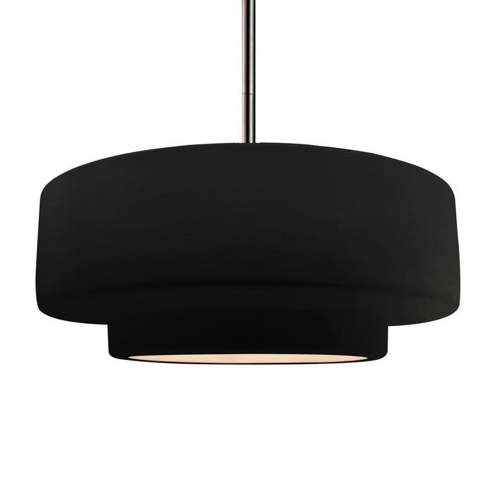 Justice Designs - CER-6545-CRB-NCKL-RIGID - One Light Pendant - Radiance - Carbon - Matte Black