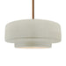 Justice Designs - CER-6545-CRK-BRSS-RIGID - One Light Pendant - Radiance - White Crackle