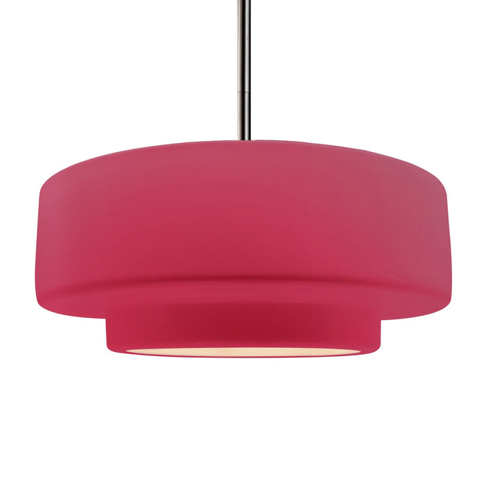 Justice Designs - CER-6545-CRSE-NCKL-RIGID - One Light Pendant - Radiance - Cerise