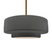 Justice Designs - CER-6545-GRY-BRSS-RIGID - One Light Pendant - Radiance - Gloss Grey