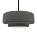 Justice Designs - CER-6545-GRY-MBLK-RIGID - One Light Pendant - Radiance - Gloss Grey