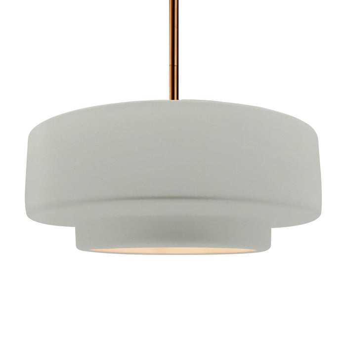 Justice Designs - CER-6545-MAT-BRSS-RIGID - One Light Pendant - Radiance - Matte White