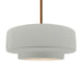 Justice Designs - CER-6545-MAT-BRSS-RIGID - One Light Pendant - Radiance - Matte White
