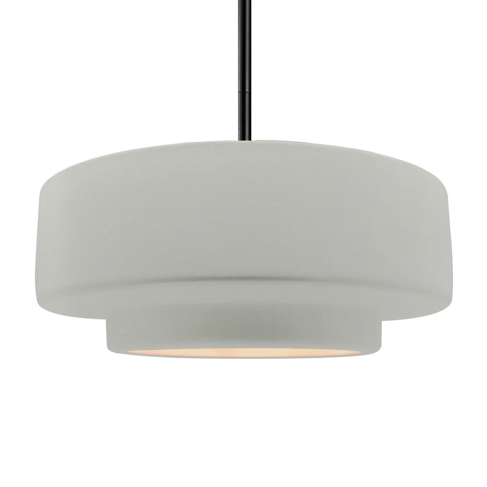 Justice Designs - CER-6545-MAT-MBLK-RIGID - One Light Pendant - Radiance - Matte White