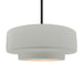 Justice Designs - CER-6545-MAT-MBLK-RIGID - One Light Pendant - Radiance - Matte White