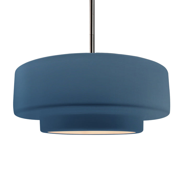 Justice Designs - CER-6545-MID-NCKL-RIGID - One Light Pendant - Radiance - Midnight Sky