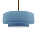 Justice Designs - CER-6545-SKBL-BRSS-RIGID - One Light Pendant - Radiance - Sky Blue