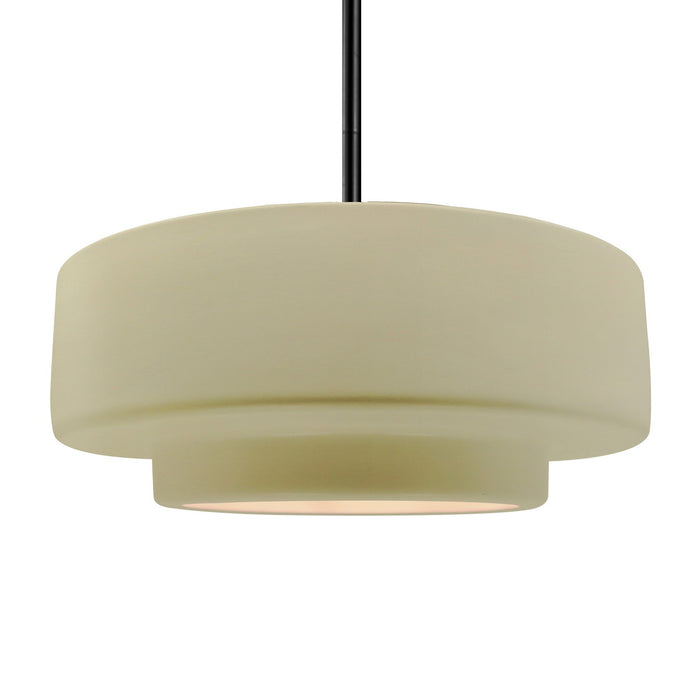 Justice Designs - CER-6545-VAN-MBLK-RIGID - One Light Pendant - Radiance - Vanilla (Gloss)