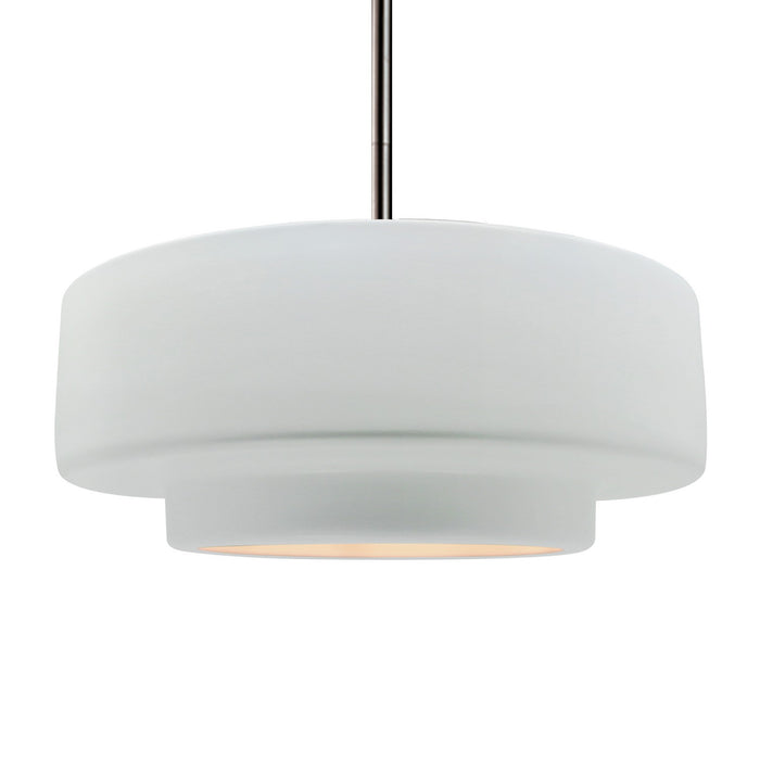 Justice Designs - CER-6545-WHT-NCKL-RIGID - One Light Pendant - Radiance - Gloss White