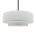 Justice Designs - CER-6545-WTWT-MBLK-RIGID - One Light Pendant - Radiance - Gloss White (outside and inside of fixture)