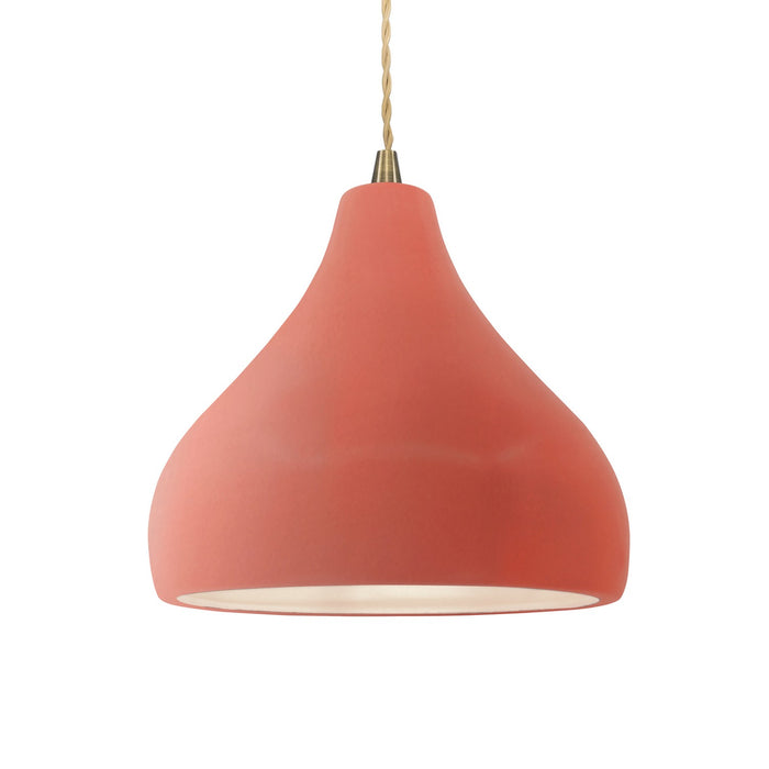 Justice Designs - CER-6563-BSH-ABRS-BEIG-TWST - One Light Pendant - Radiance - Gloss Blush