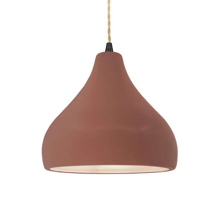 Justice Designs - CER-6563-CLAY-MBLK-BEIG-TWST - One Light Pendant - Radiance - Canyon Clay