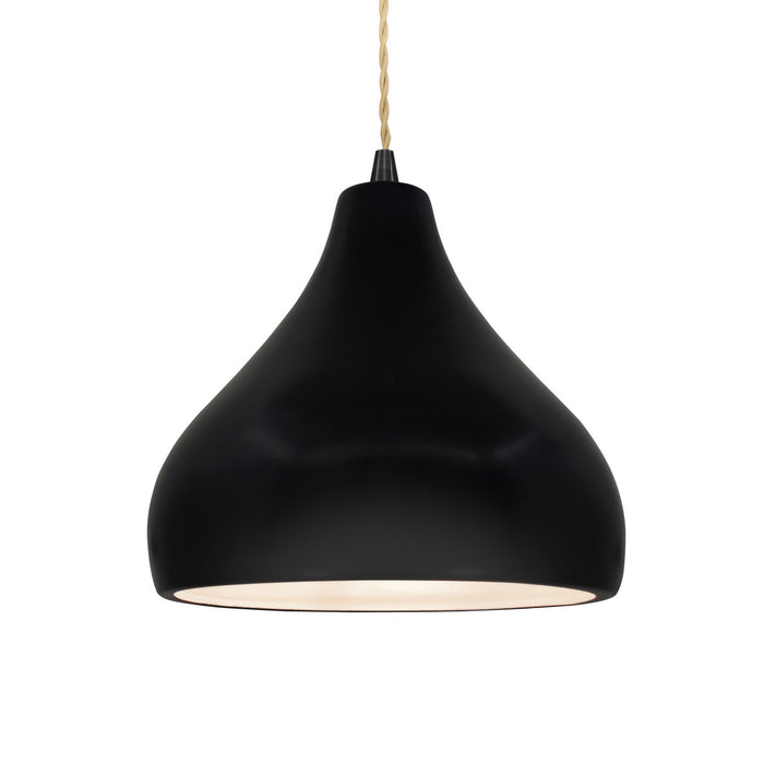 Justice Designs - CER-6563-CRB-MBLK-BEIG-TWST - One Light Pendant - Radiance - Carbon - Matte Black